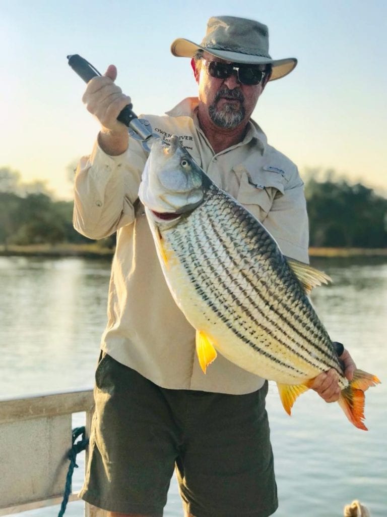 Lower Zambezi winter fishing at its best! 17 pound Tiger Fish, caught August 2019 by a River God Adv