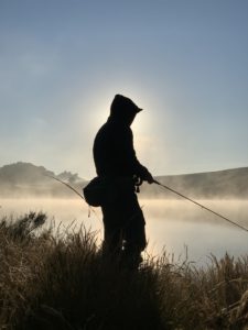 A stubborn angler on the bank