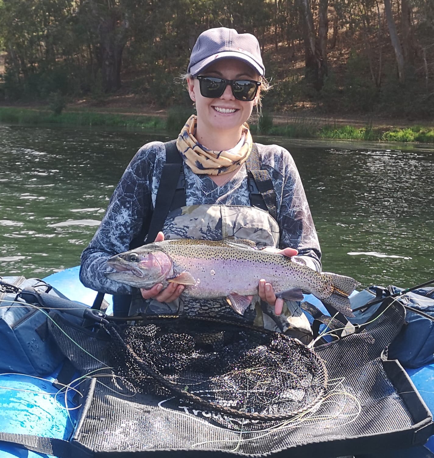 -Sune Morten with her first wildfly rainbow trout